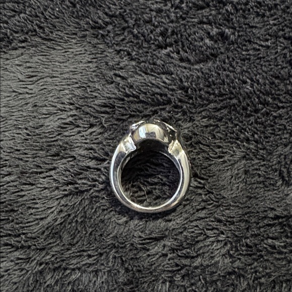 Stainless Steel Skull Ring with Blue Crystal Top. 
Beautiful Vivid Blue Sparkle. - Picture 12 of 12